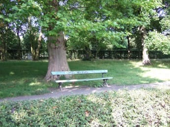 Banc dans un parc Voici le banc d'où j'ai écris !