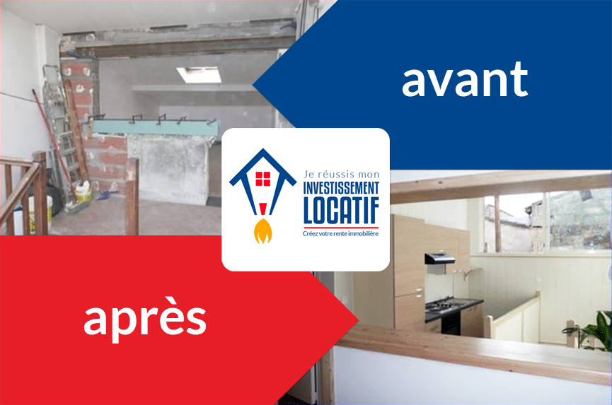 Investissement locatif, photos d`'avant y après