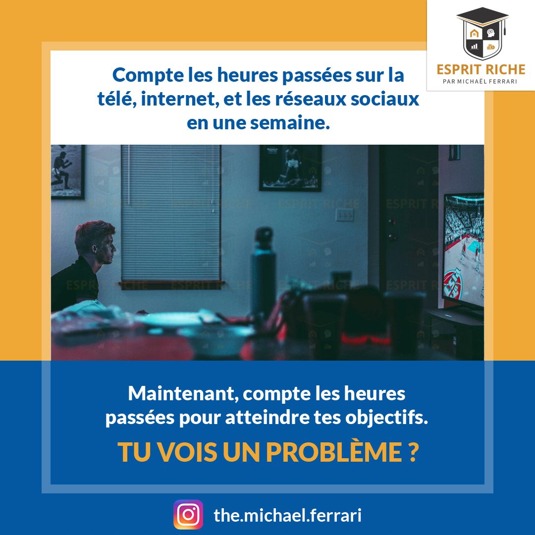 Diversification ne signifie pas dispersion : compte les heures passées sur la télé, internet et les réseaux sociaux.