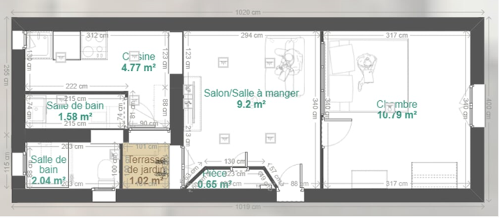 Plan de l'appartement dans lequel Fadil a investi à Toulon avec son épouse.